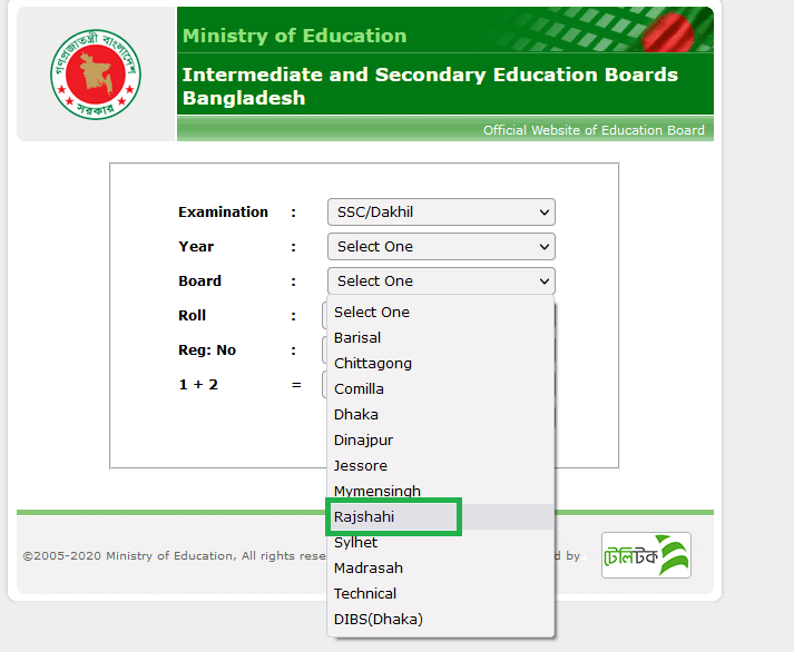 How to check Rajshahi Education Board SSC result 2021 Online