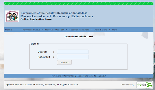 Primary Admit Card Download 2022