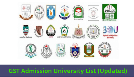 GST Admission University List