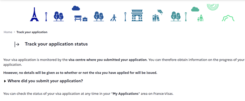 Check France visa status with passport number