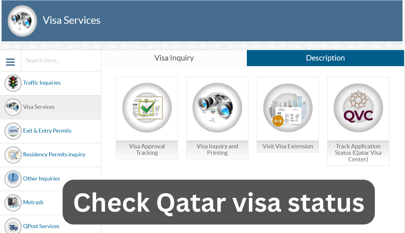 Check Qatar visa status